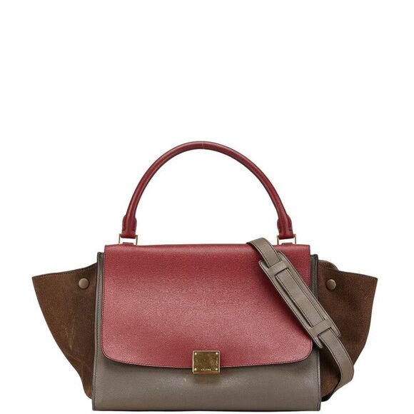 Celine Leather Suede Trapeze Tricolor 2way Bag - Picture 1 of 6